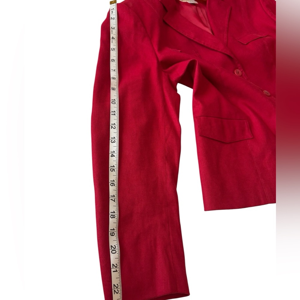 Talbots Red Linen Blazer - Picture 12 of 16